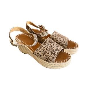 Womens Espadrille Platform Sandals Animal Print Universal Thread Size 11 EUC